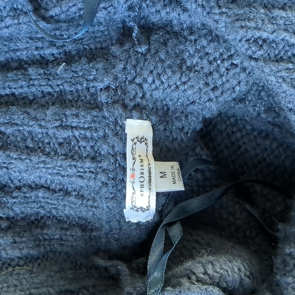 Aphorism Blue Wool Button Up Cardigan Size Medium - Picture 4 of 6